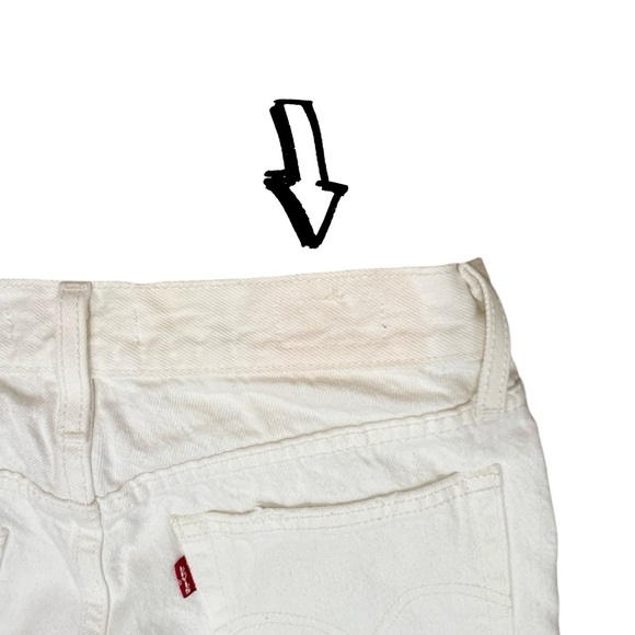 Levi's PREMIUM White Distressed Wedgie Icon Jeans – Size 26 - Picture 16 of 16